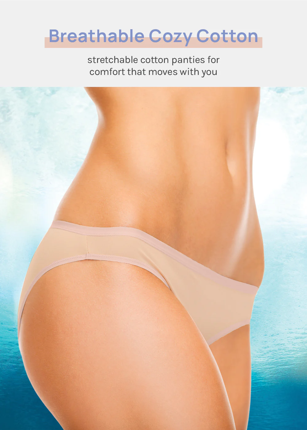 Her. Cotton Stretch Bikini - Nude - Image 2