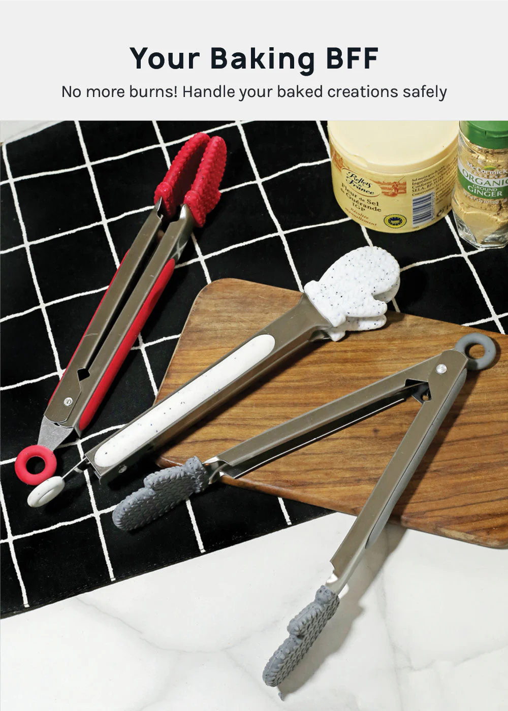 Holiday Mitten Silicone Tongs - Image 2