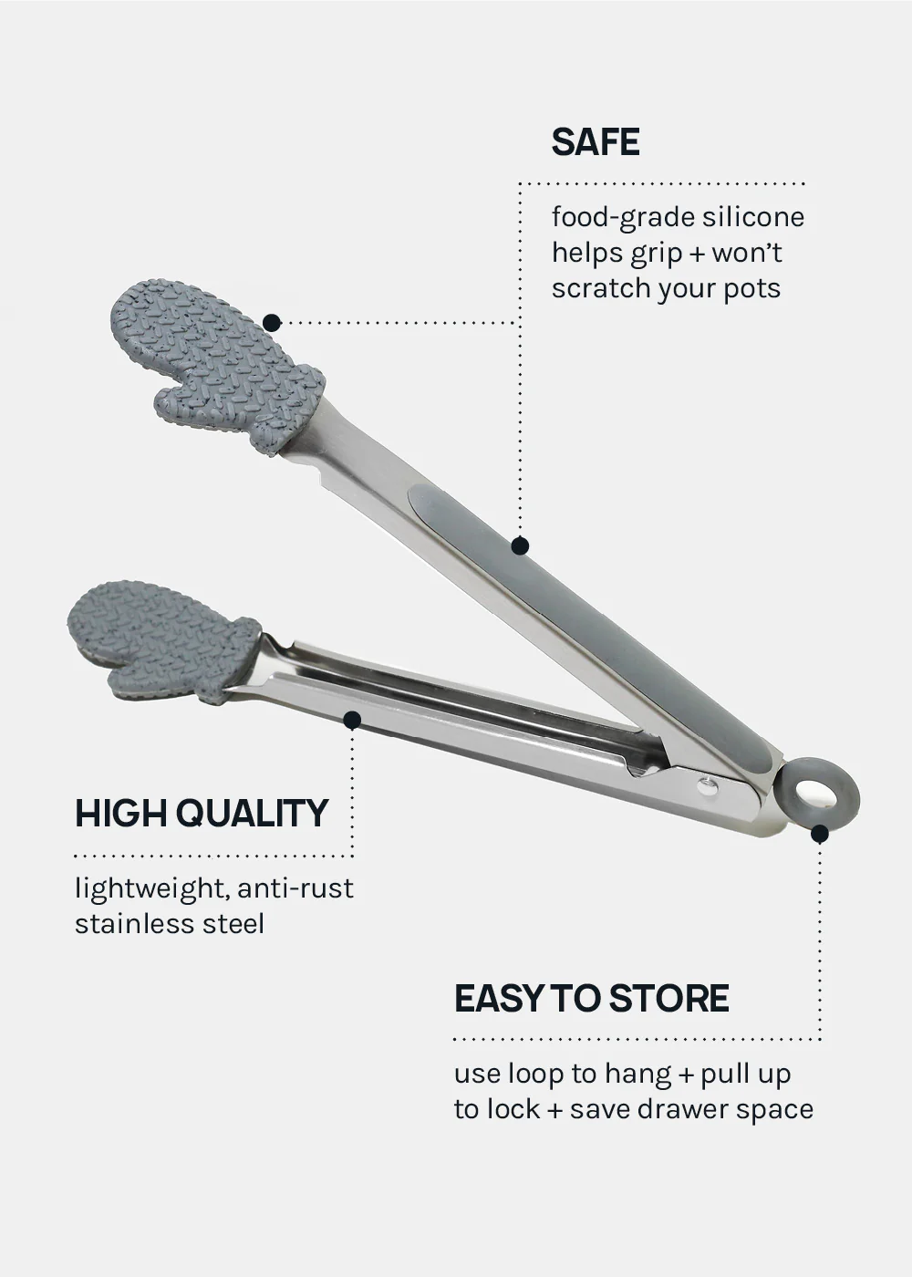 Holiday Mitten Silicone Tongs - Image 4