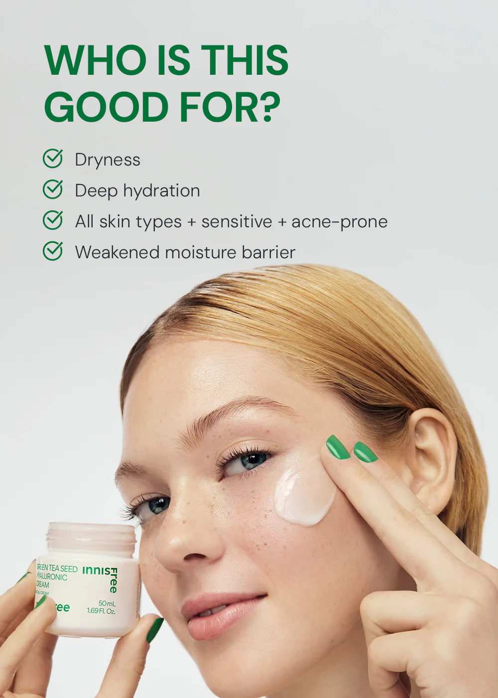 INNISFREE Green Tea Seed Hyaluronic Acid Cream 50ml - Image 7