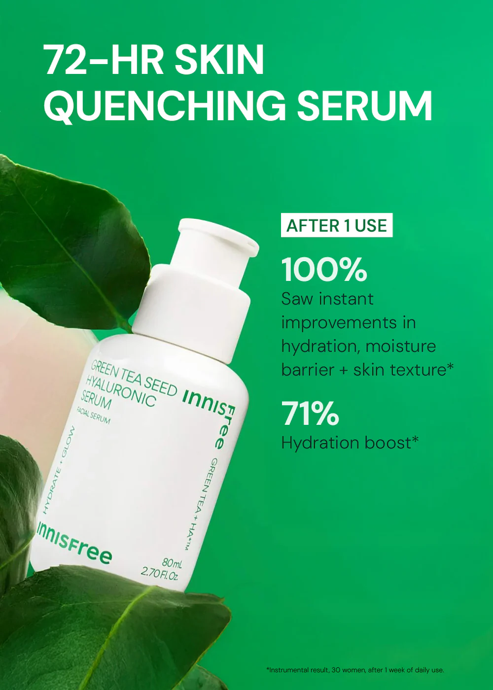 INNISFREE Green Tea Seed Hyaluronic Acid Serum 80ml - Image 3