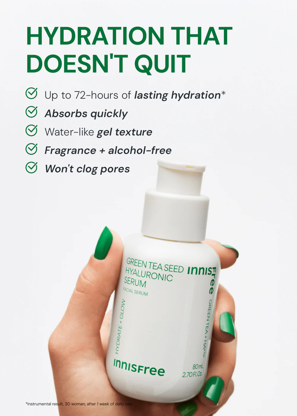 INNISFREE Green Tea Seed Hyaluronic Acid Serum 80ml - Image 4
