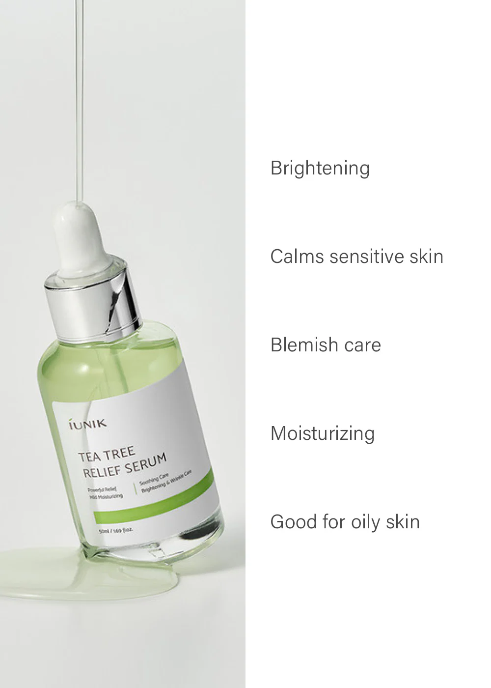 iUNIK Tea Tree Relief Serum 50ml - Image 3