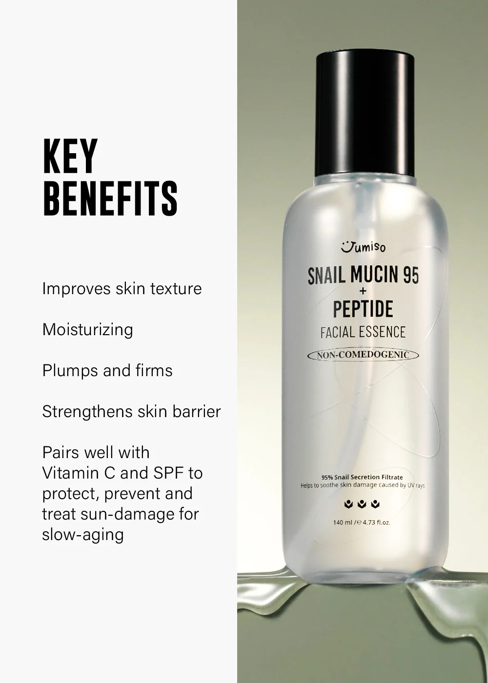 Jumiso Snail Mucin 95 + Peptide Facial Essence 140ml - Image 3