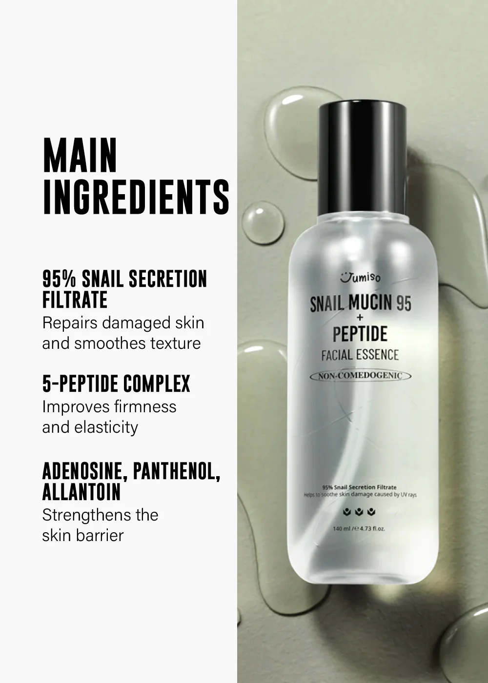 Jumiso Snail Mucin 95 + Peptide Facial Essence 140ml - Image 4