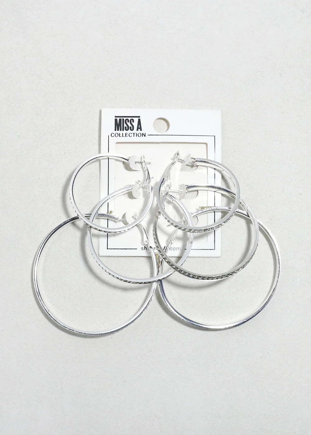 Lustre Trio Rhinestone Hoop Earrings