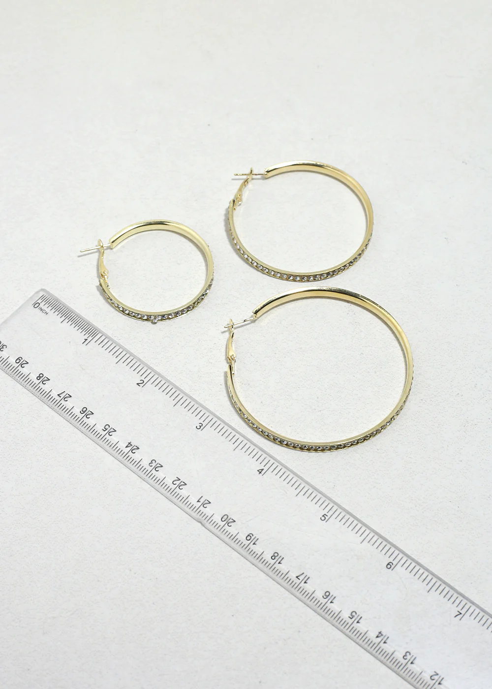 Lustre Trio Rhinestone Hoop Earrings - Image 4