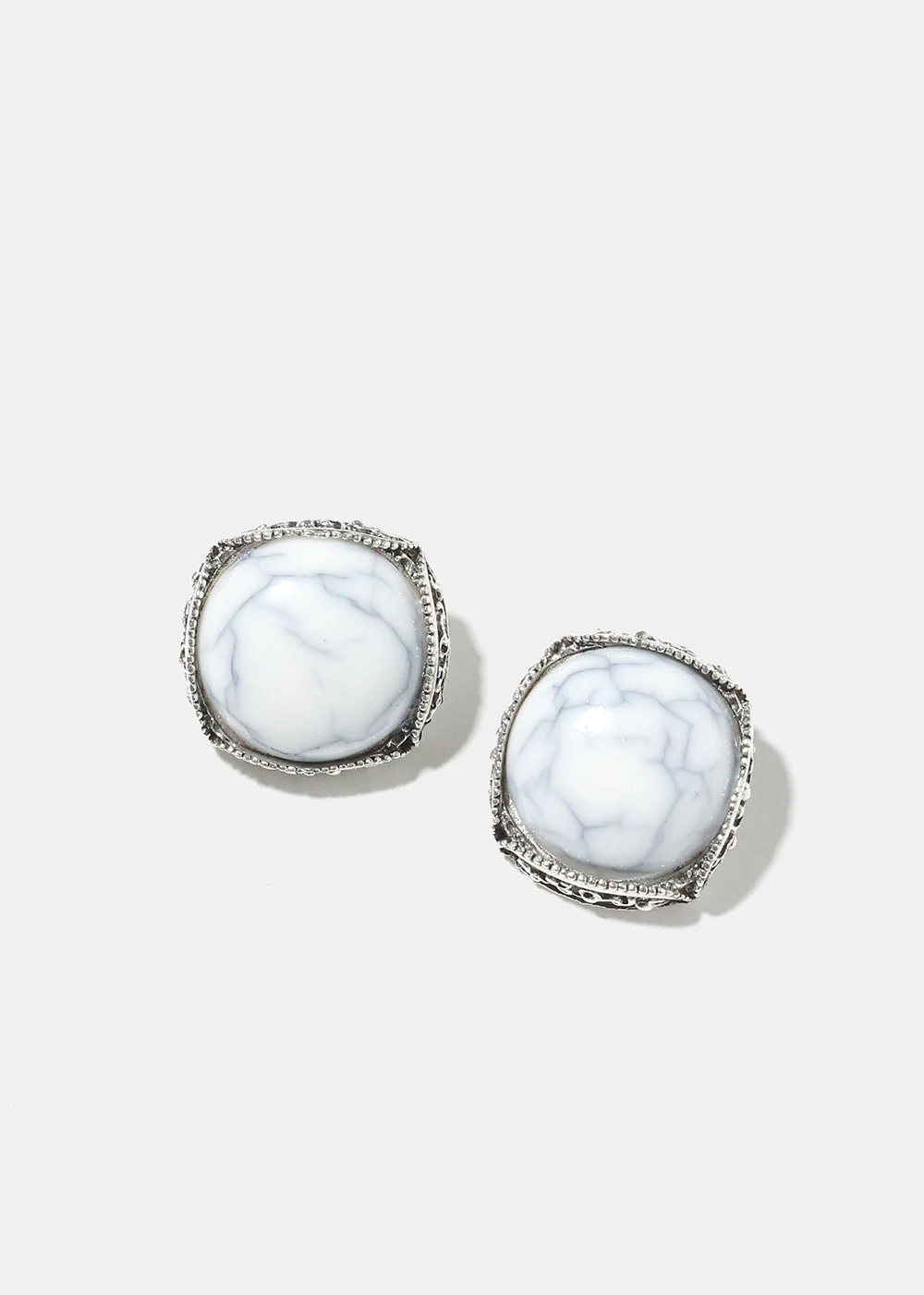 Marbled Square Earrings - Image 4
