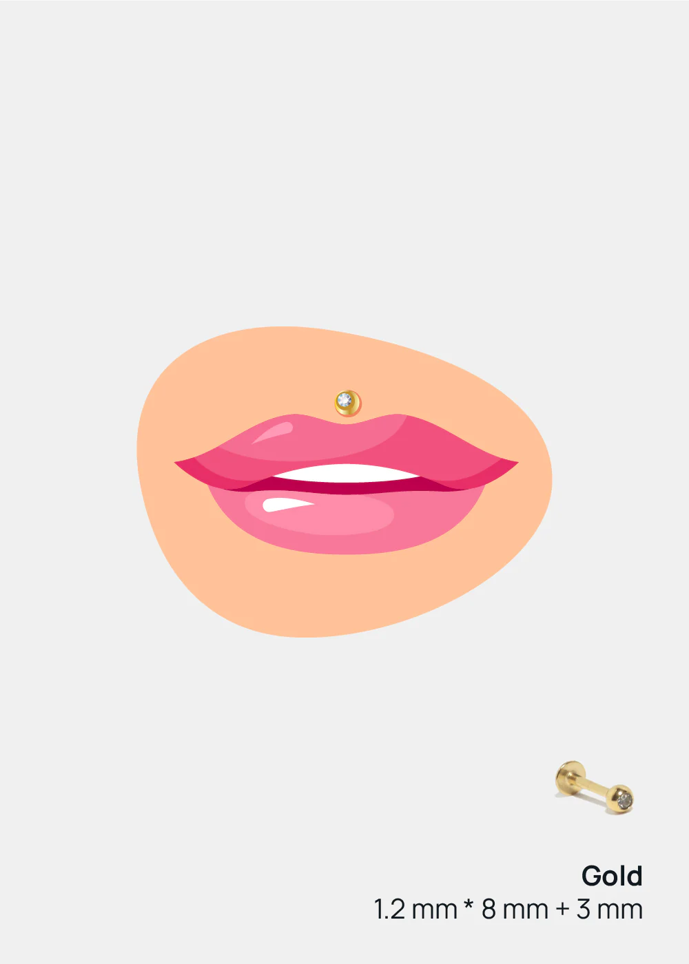 Miss A Body Jewelry - Labret Monroe Ball Lip Stud - Image 2