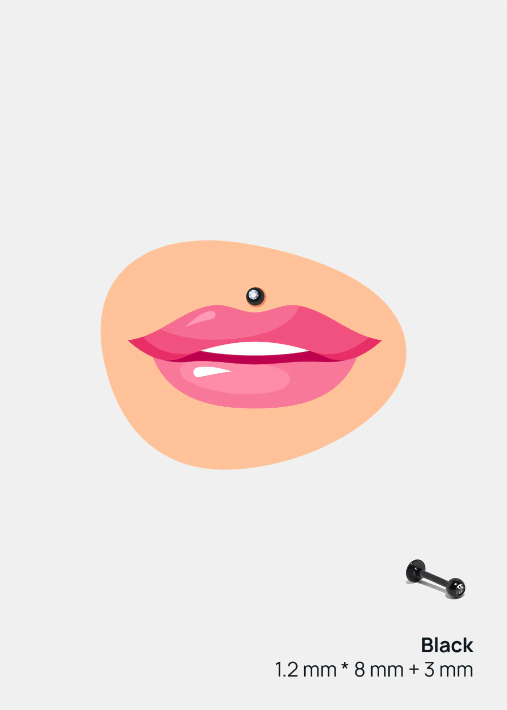 Miss A Body Jewelry - Labret Monroe Ball Lip Stud - Image 3