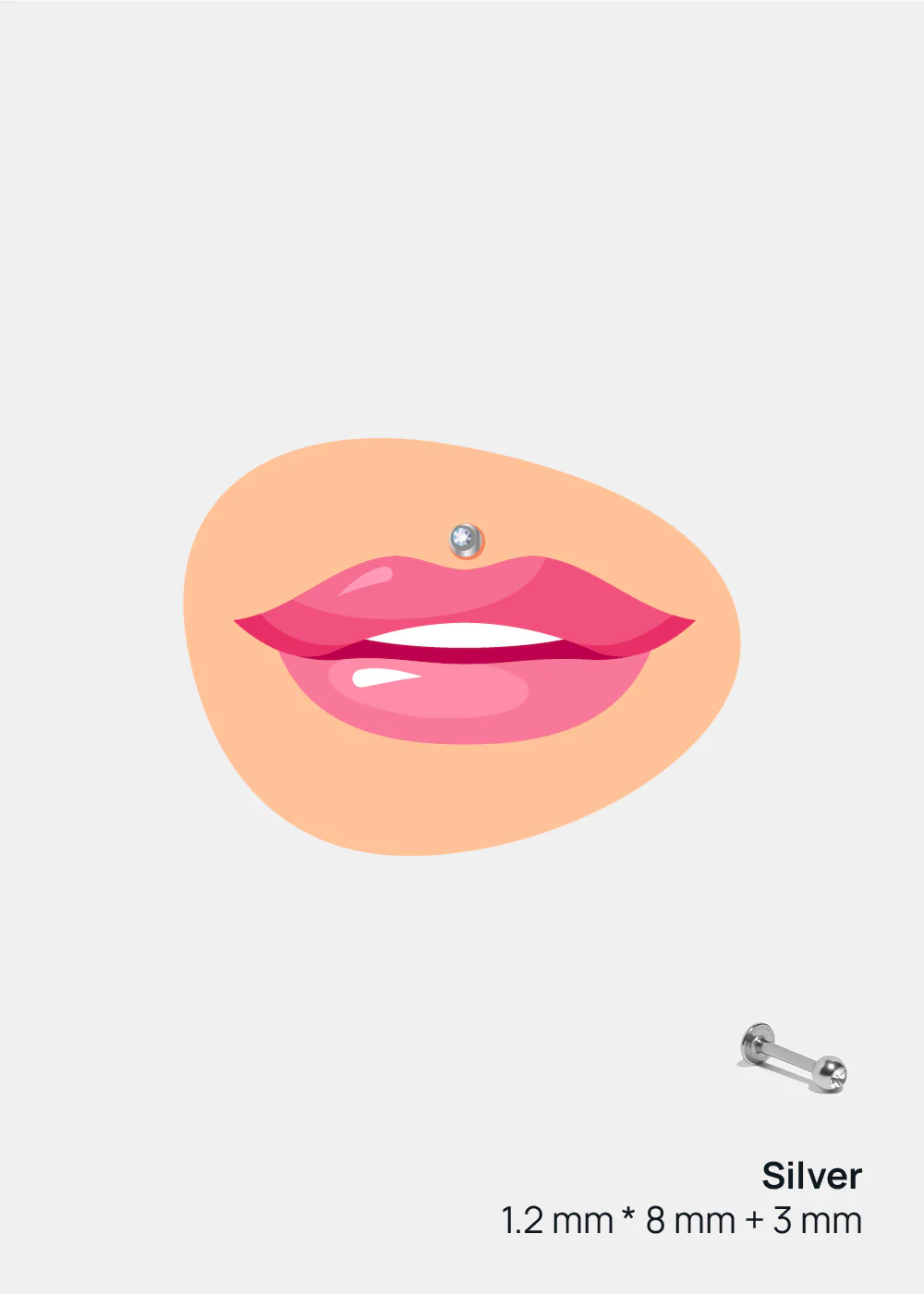 Miss A Body Jewelry - Labret Monroe Ball Lip Stud - Image 4