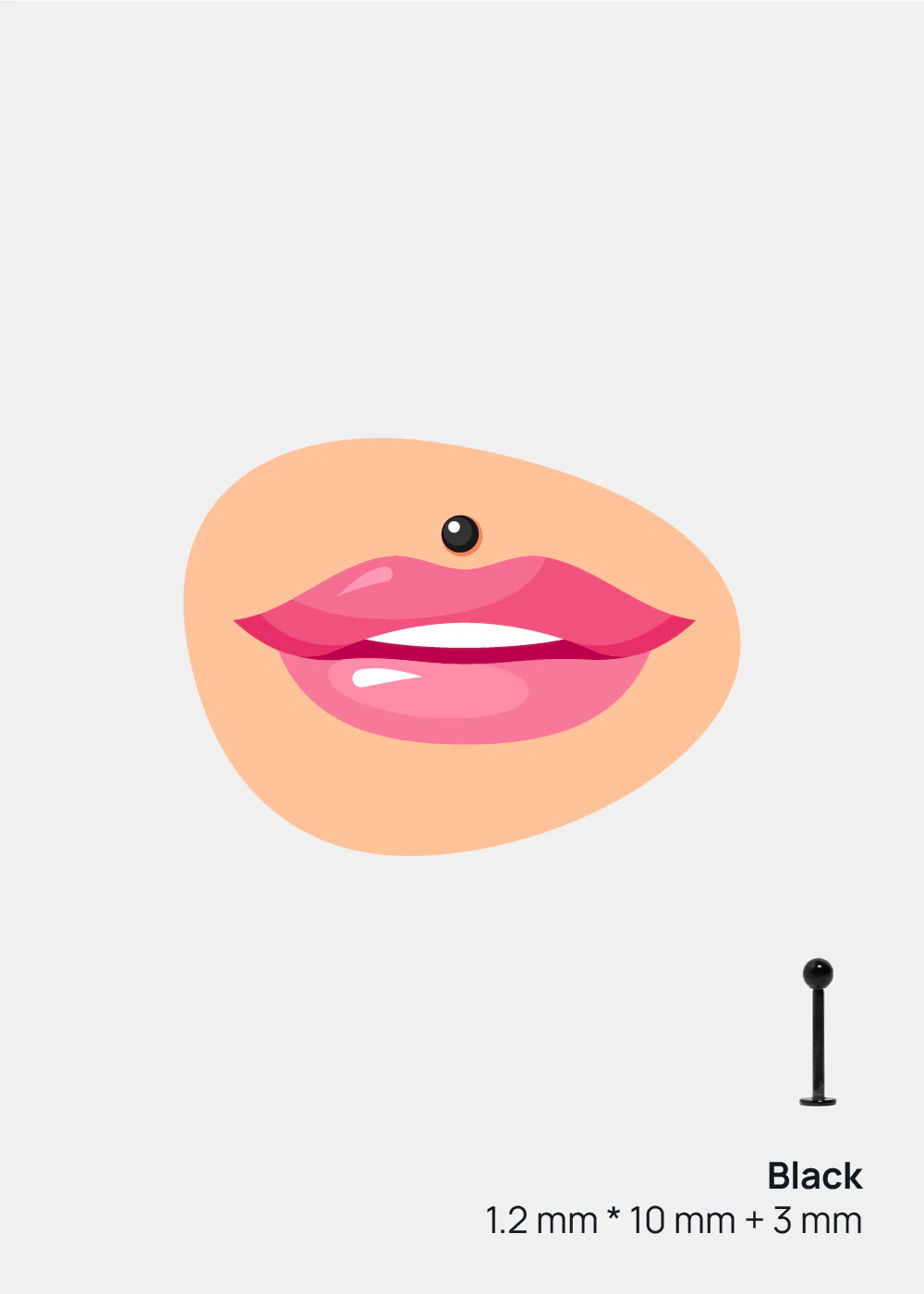 Miss A Body Jewelry - Labret Monroe Ball Lip Stud - Image 4