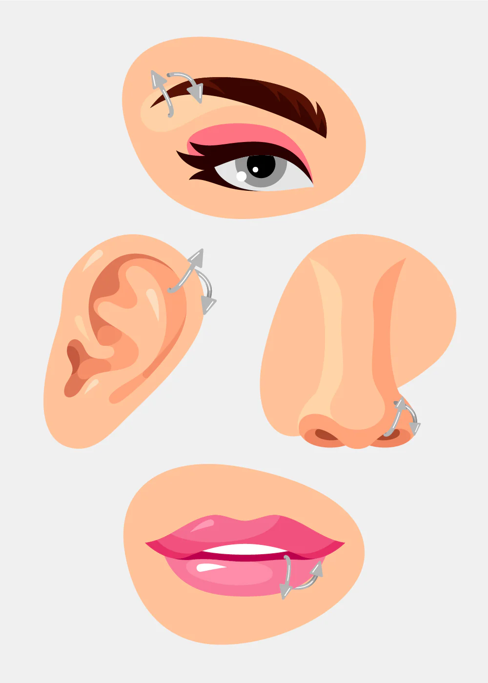 Miss A Body Jewelry - Spiked Spiral Hoop Earring - Image 2