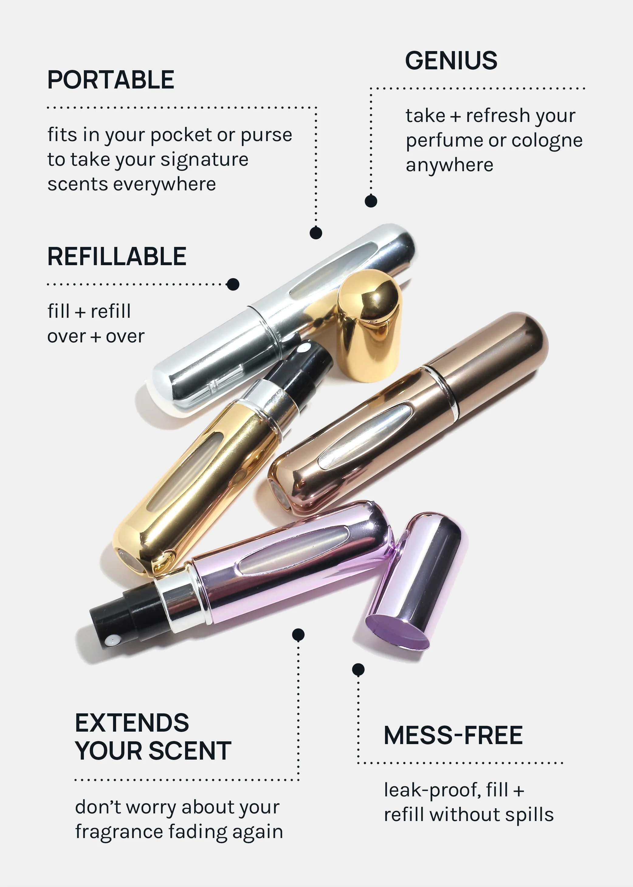 Miss A Refillable Perfume Atomizers – Value Set - Image 4