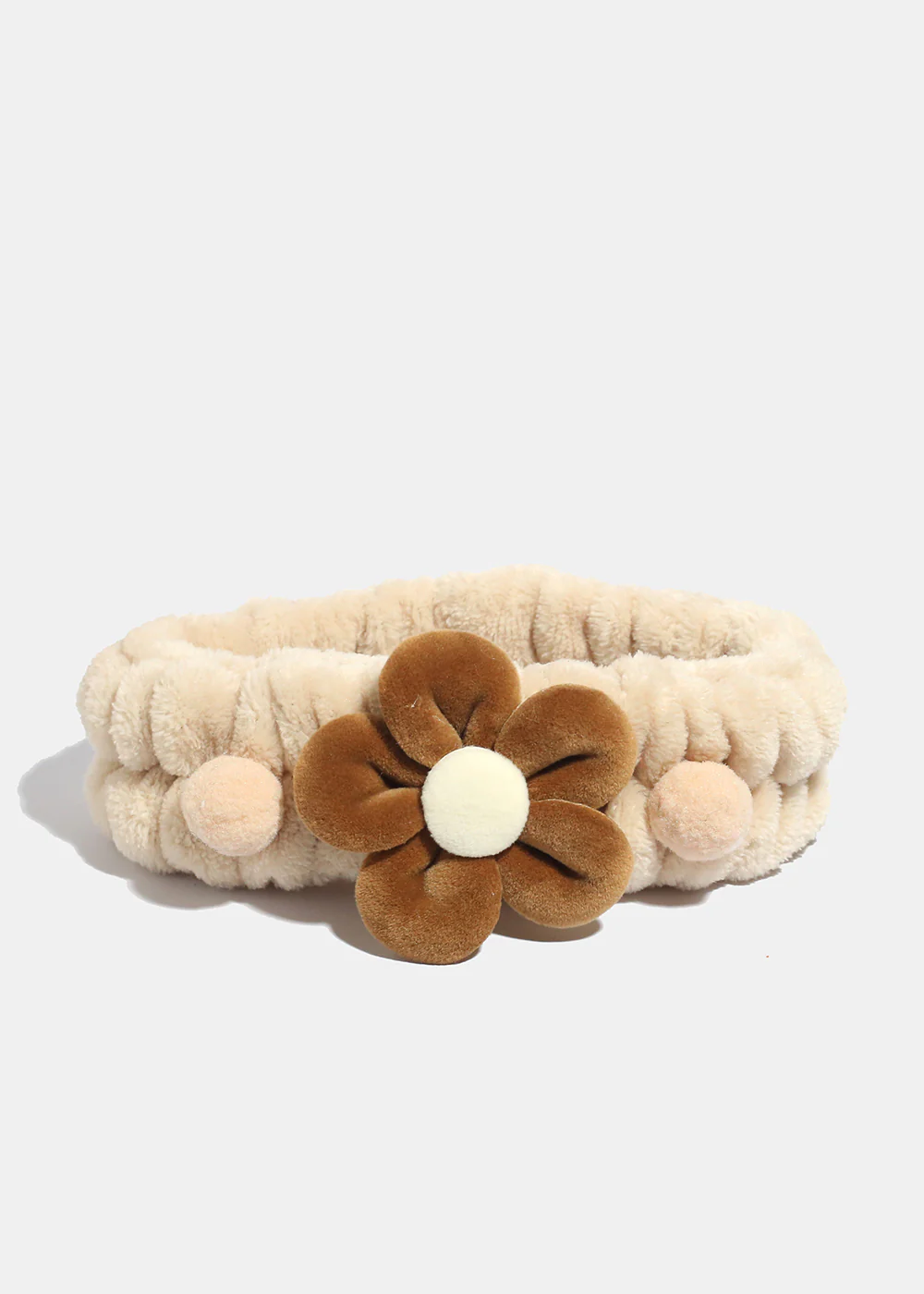 Mocha Bloom Plush Spa Headband