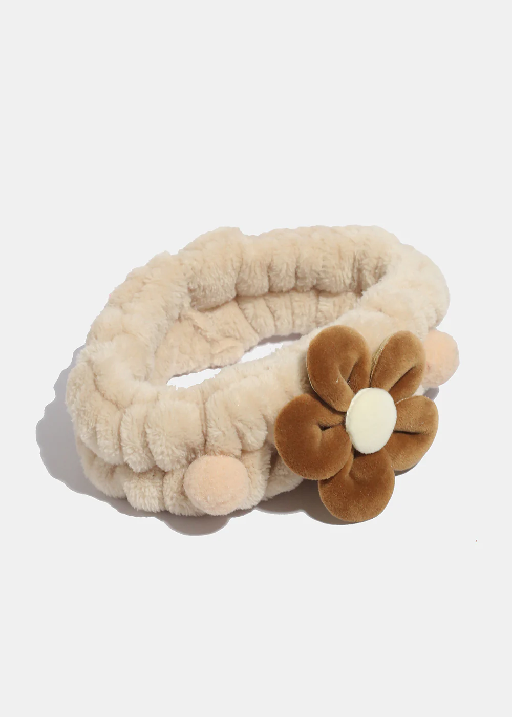 Mocha Bloom Plush Spa Headband - Image 2