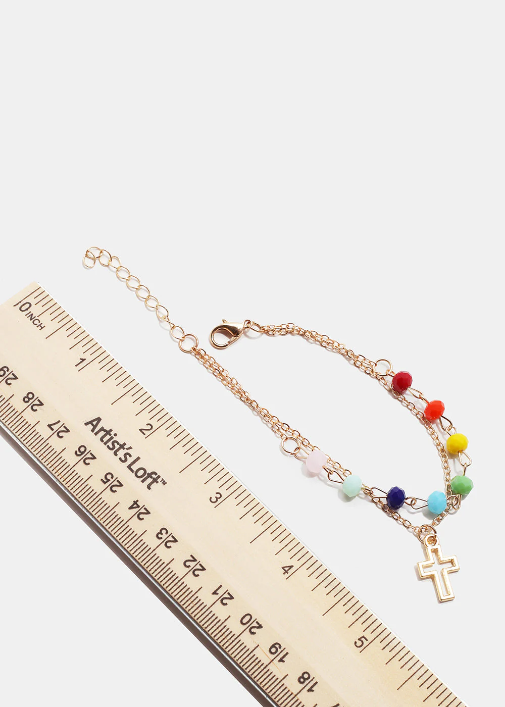 Multi Bead Bracelet with Cross - Image 2