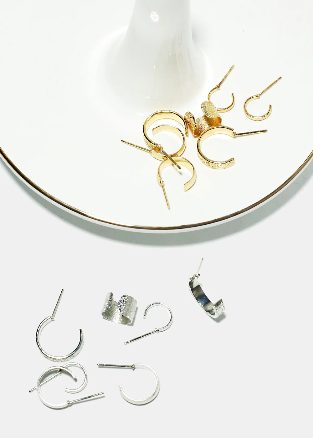Multi Size Hoop Earrings & Cuff - Image 2
