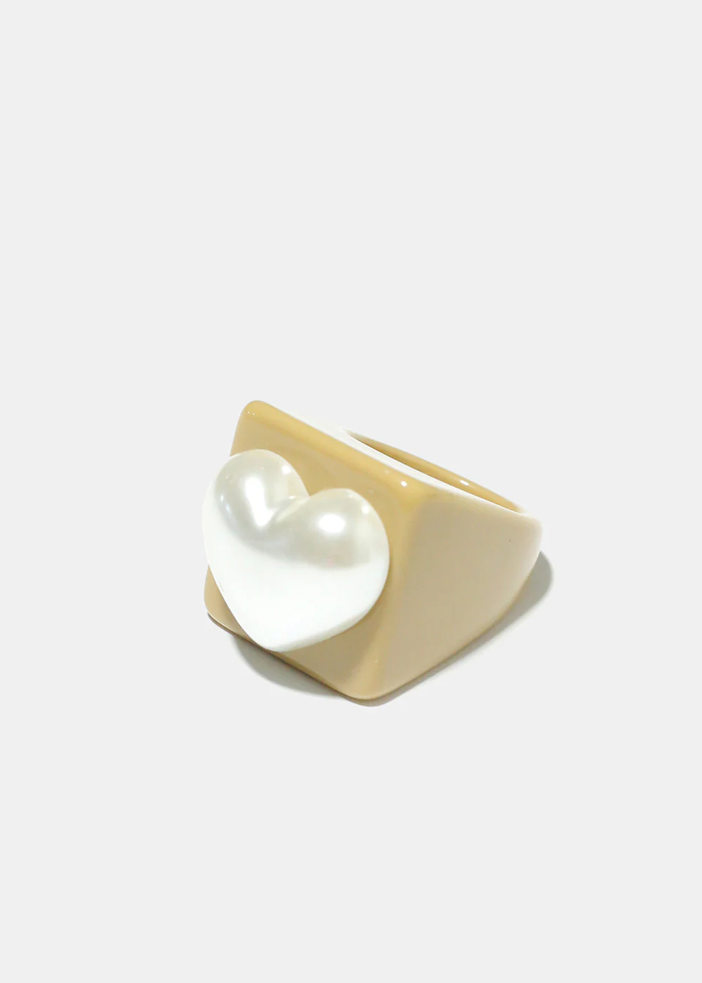 Neutral Pearl Heart Ring - Image 2