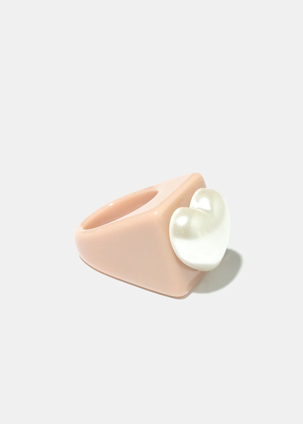 Neutral Pearl Heart Ring - Image 5