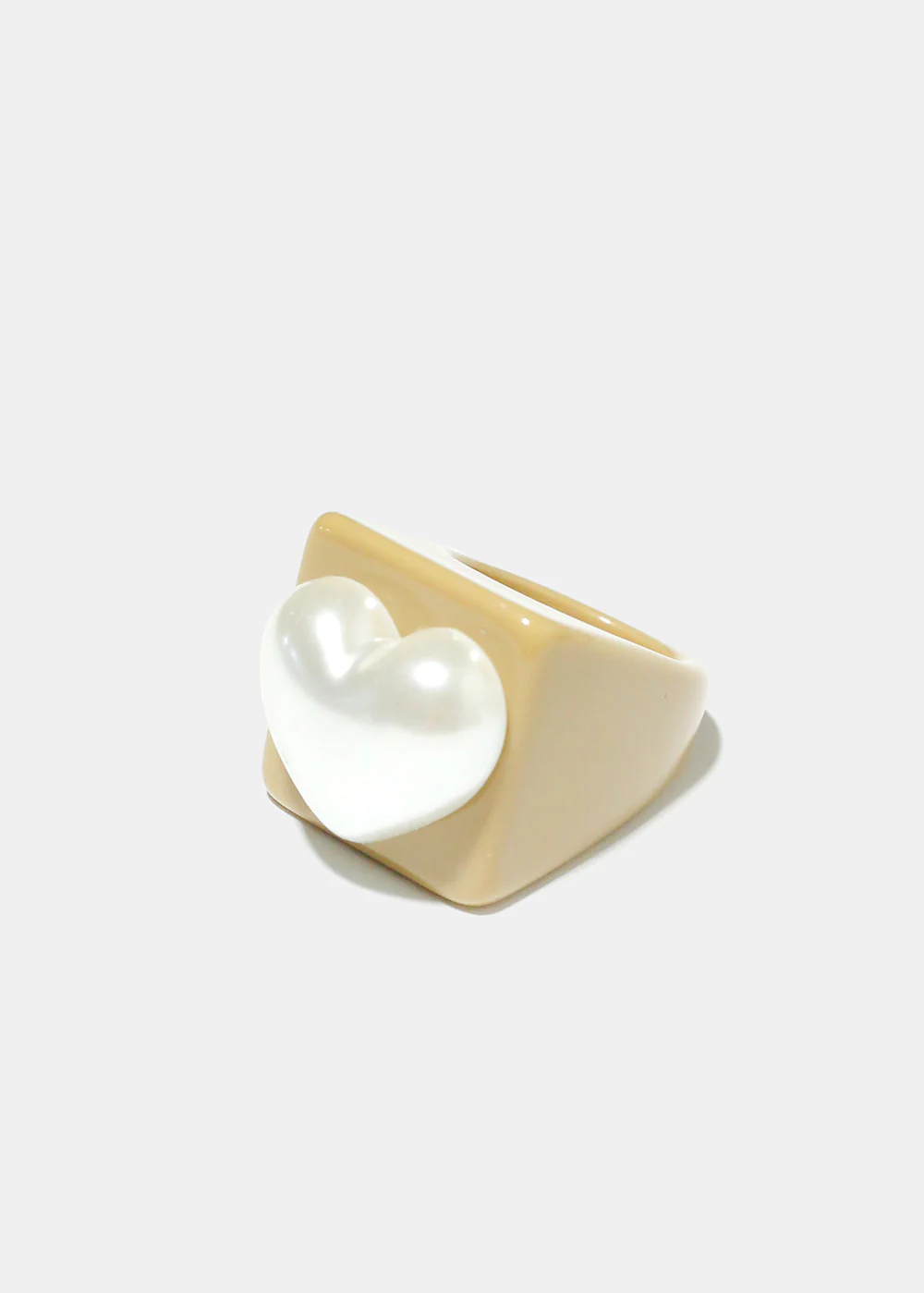 Neutral Pearl Heart Ring - Image 6