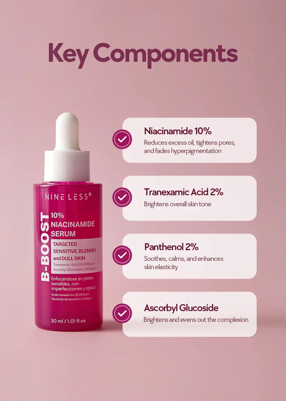 NINELESS B-Boost 10% Niacinamide Serum 30ml - Image 4