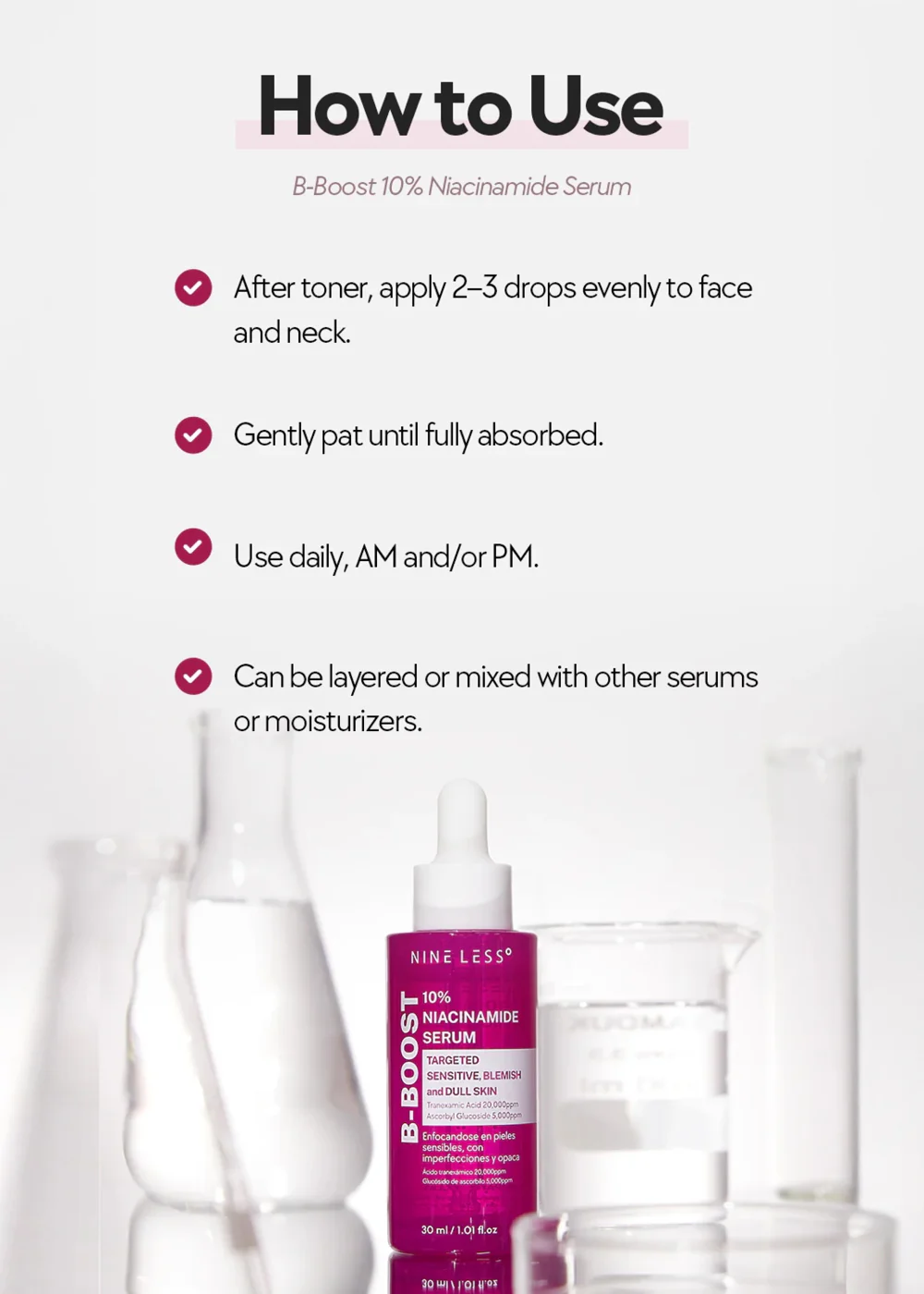 NINELESS B-Boost 10% Niacinamide Serum 30ml - Image 6