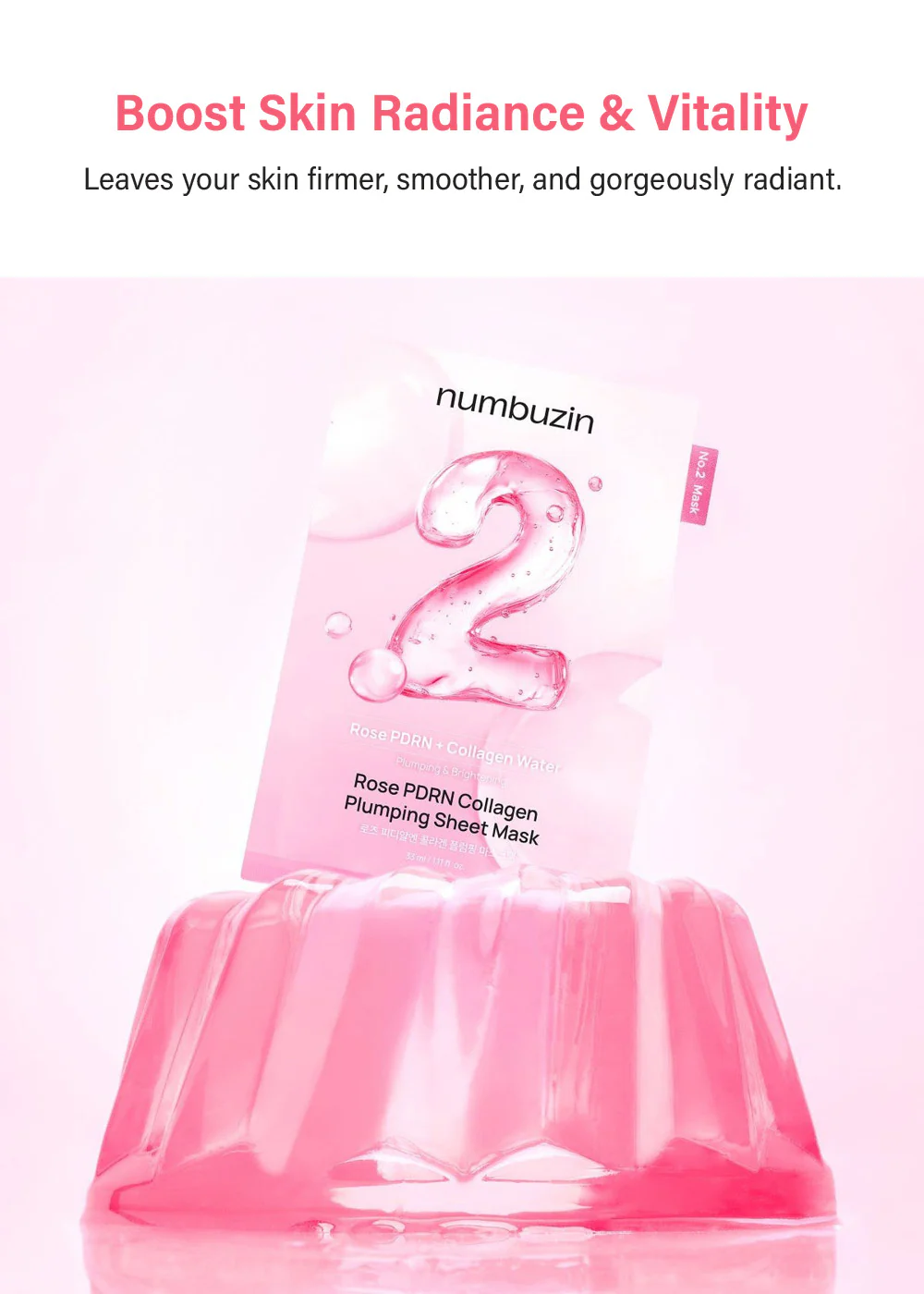 numbuzin No. 2 Rose PDRN Collagen Plumping Sheet Mask - Image 2