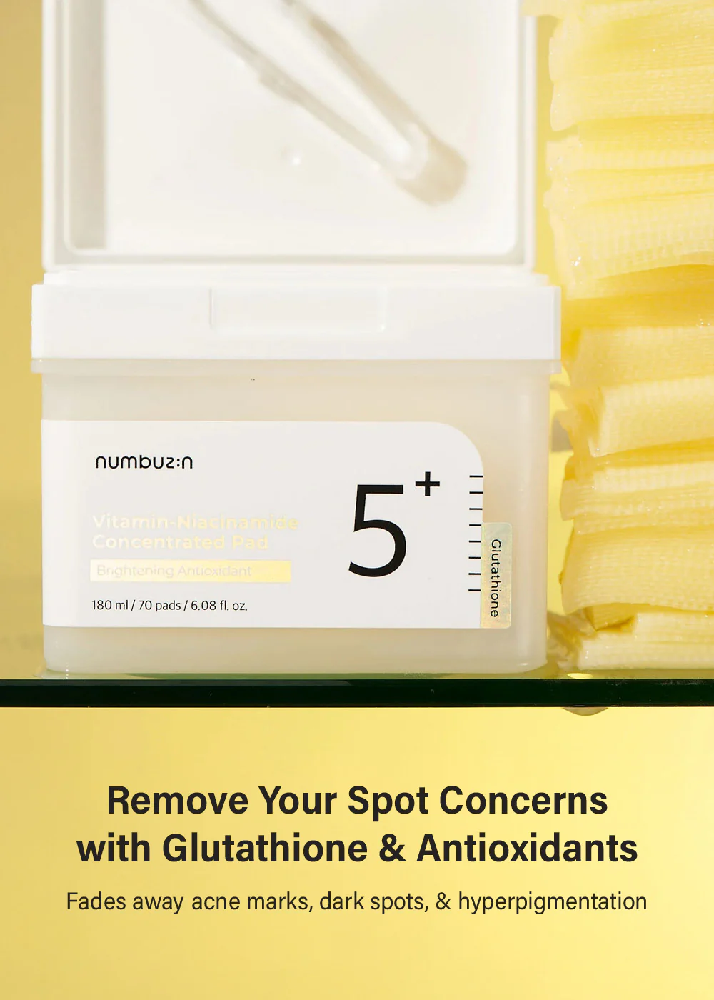 numbuzin No. 5+ Glutathione Vitamin Concentrated Pad (70 pads) - Image 3