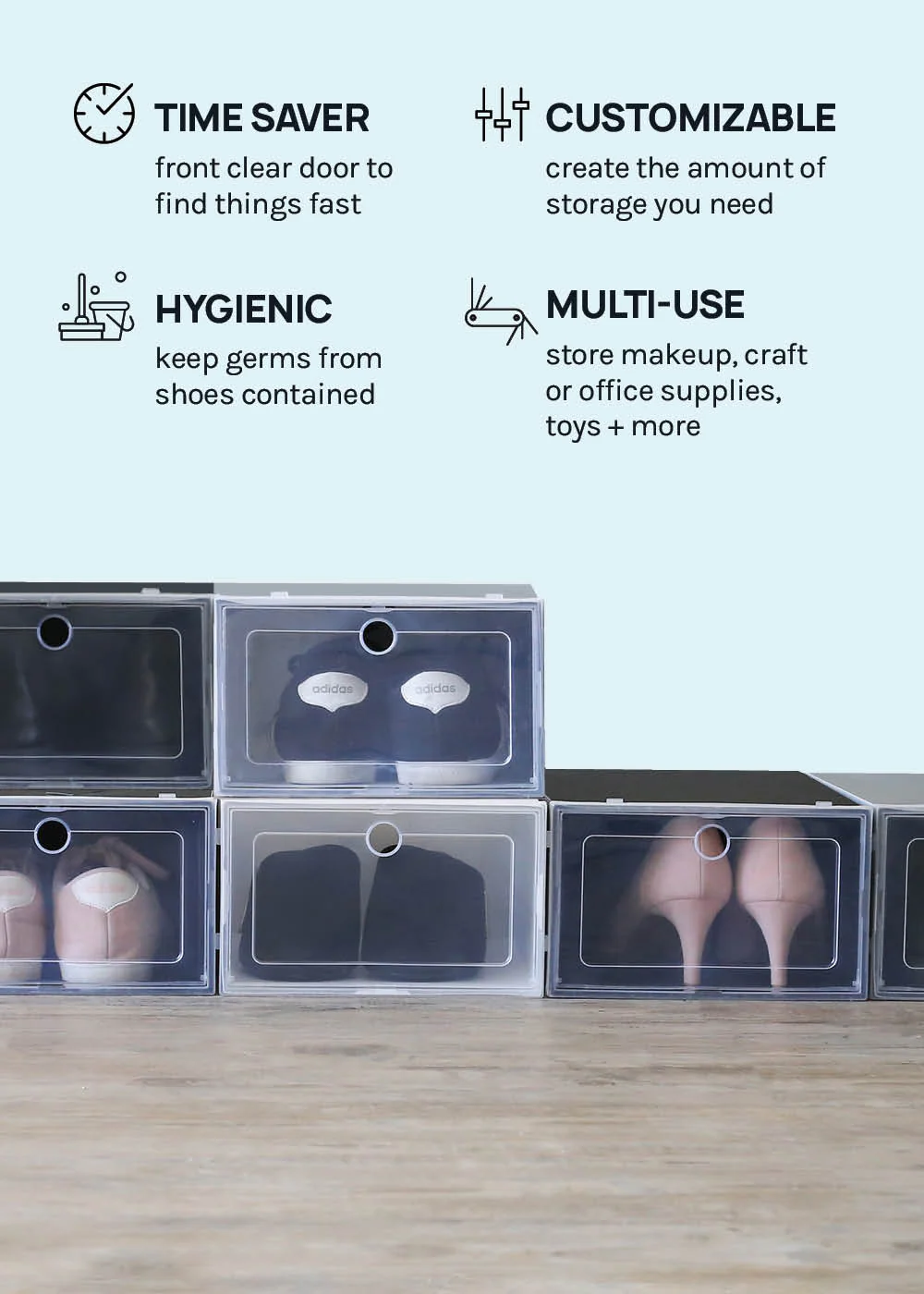 Official Key Items Stackable Shoe Storage Boxes - Image 3