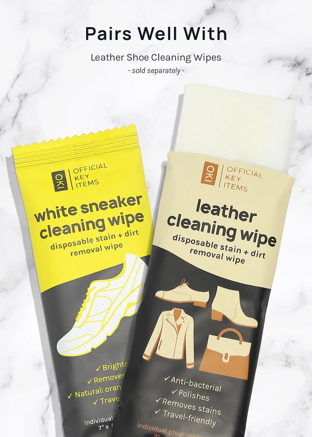 Official Key Items White Sneaker Cleaning Wipes - Image 6