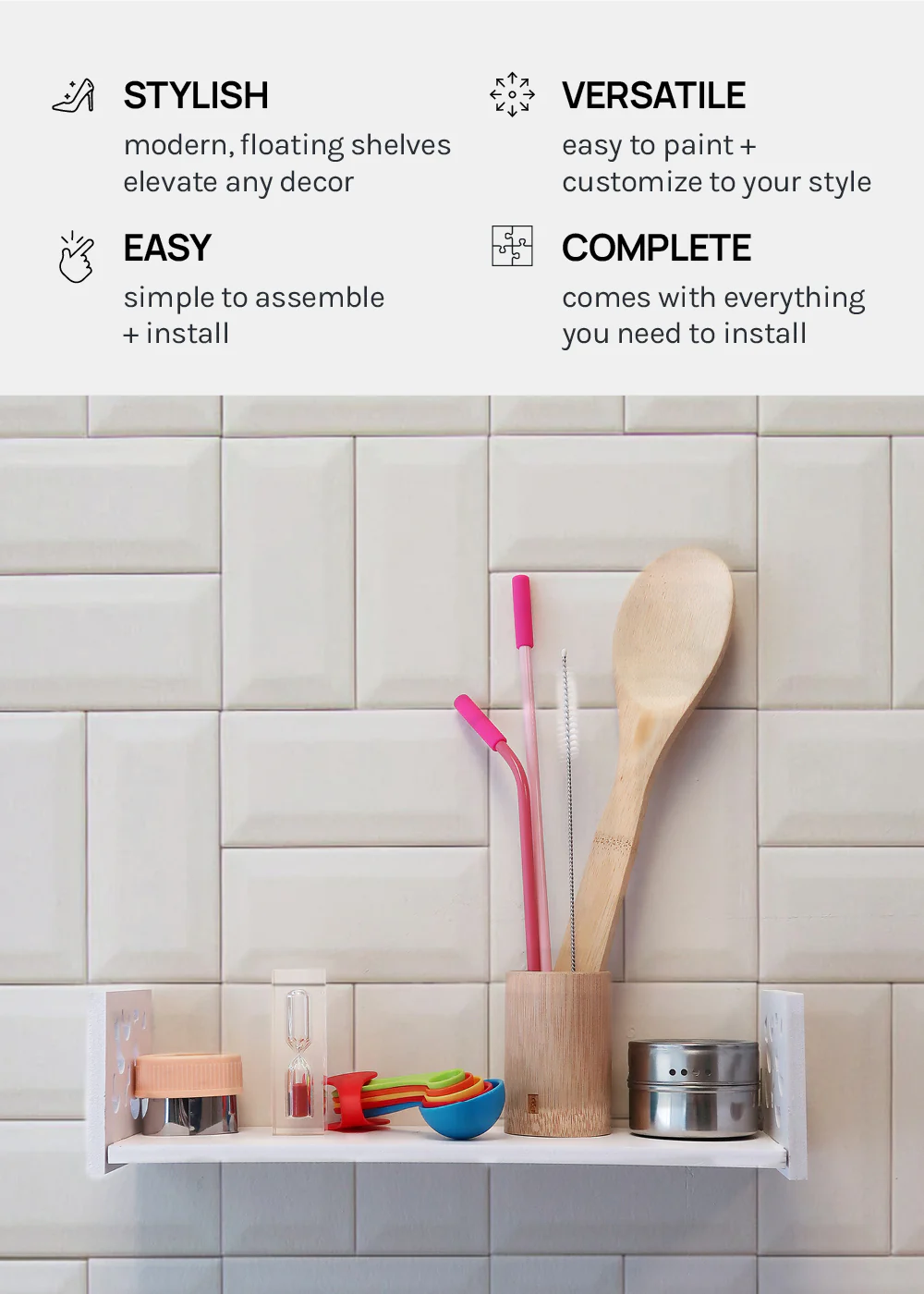 Official Key Items Wooden Floating Wall Shelf - Image 4