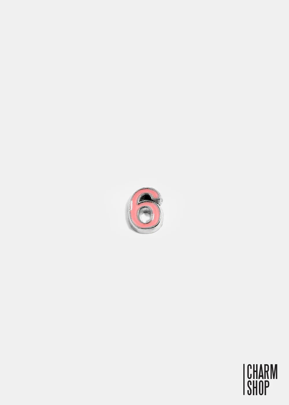 Pink Number 6 Locket Charm