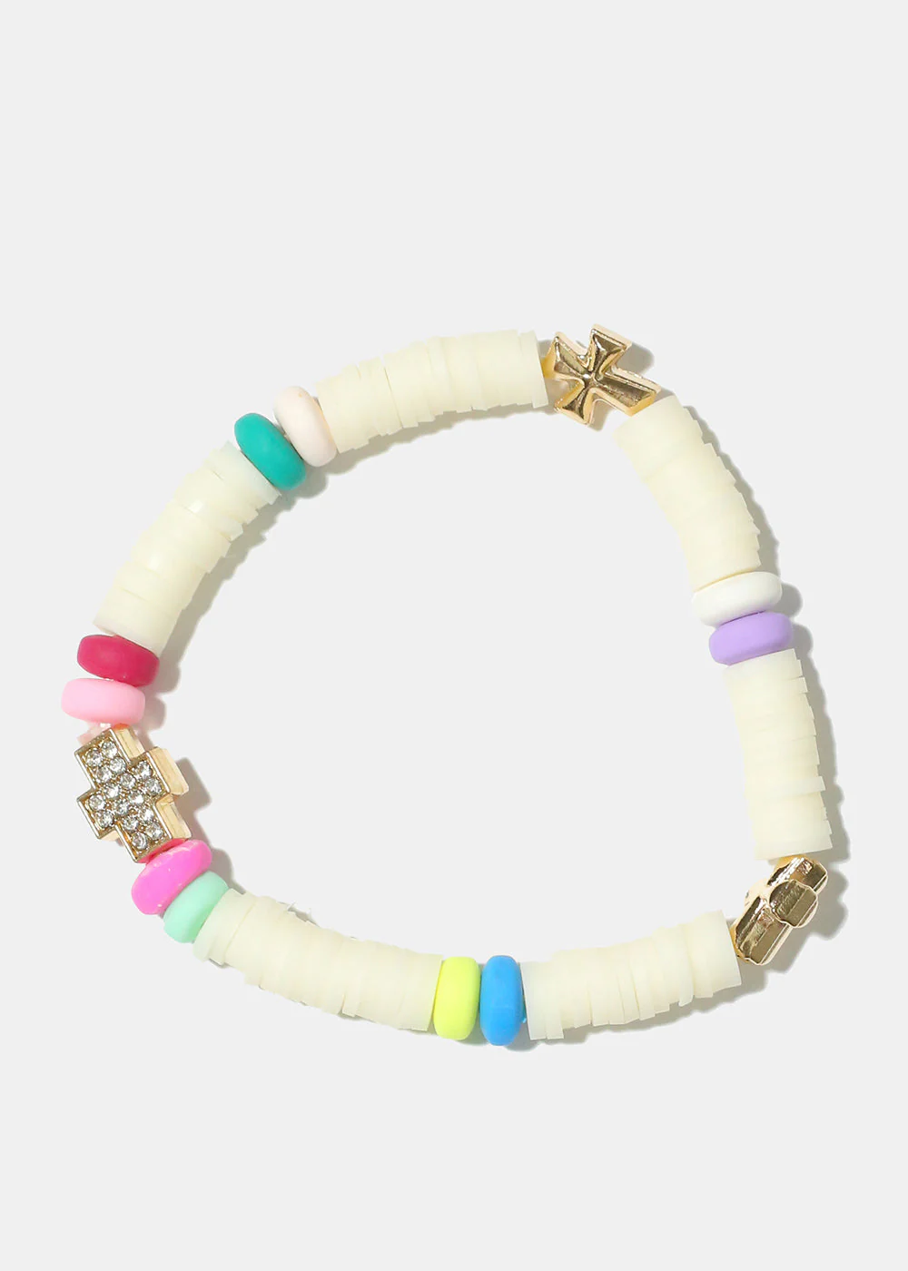 Rhinestone Cross Bead Bracelet - Image 2
