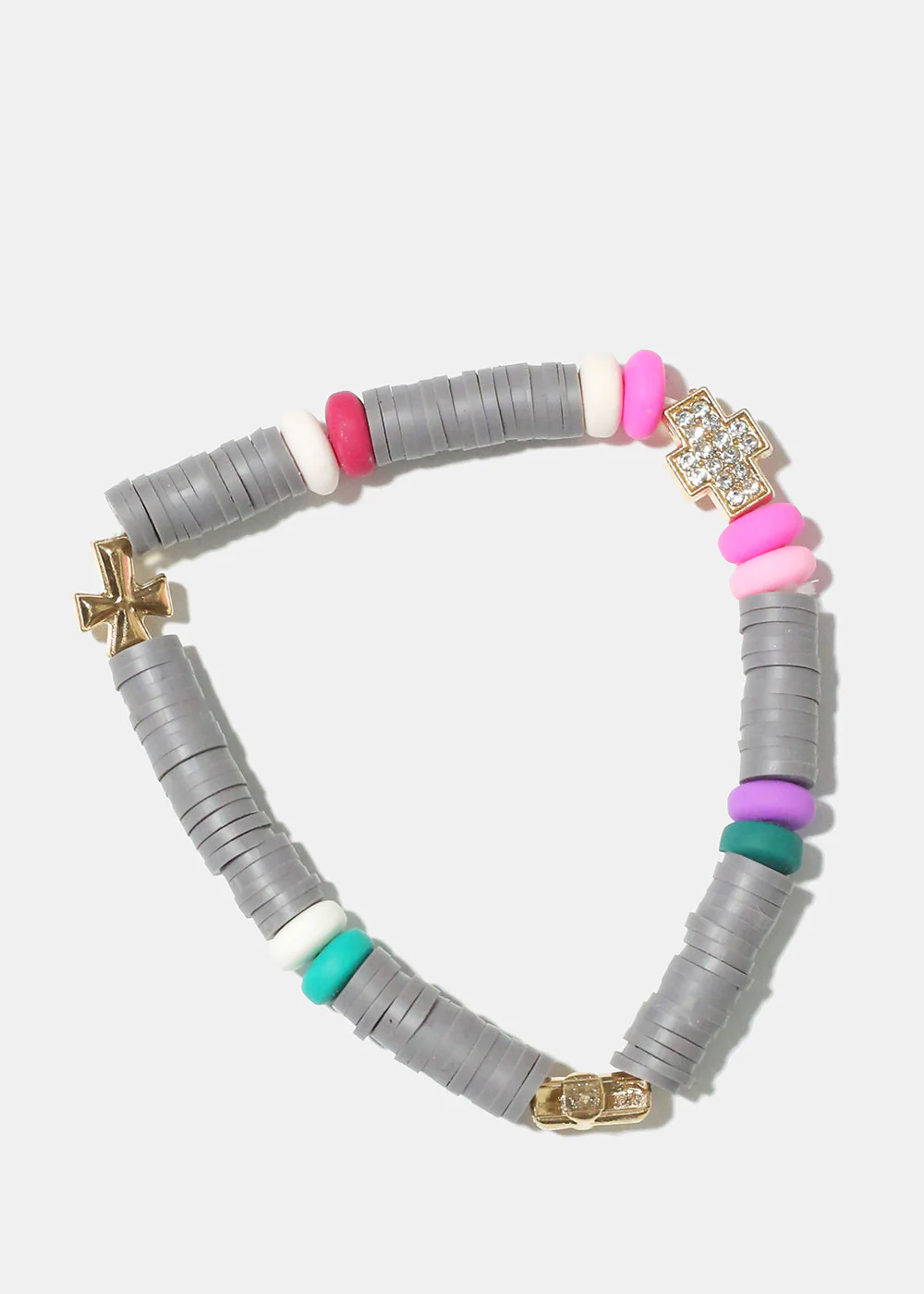 Rhinestone Cross Bead Bracelet - Image 4