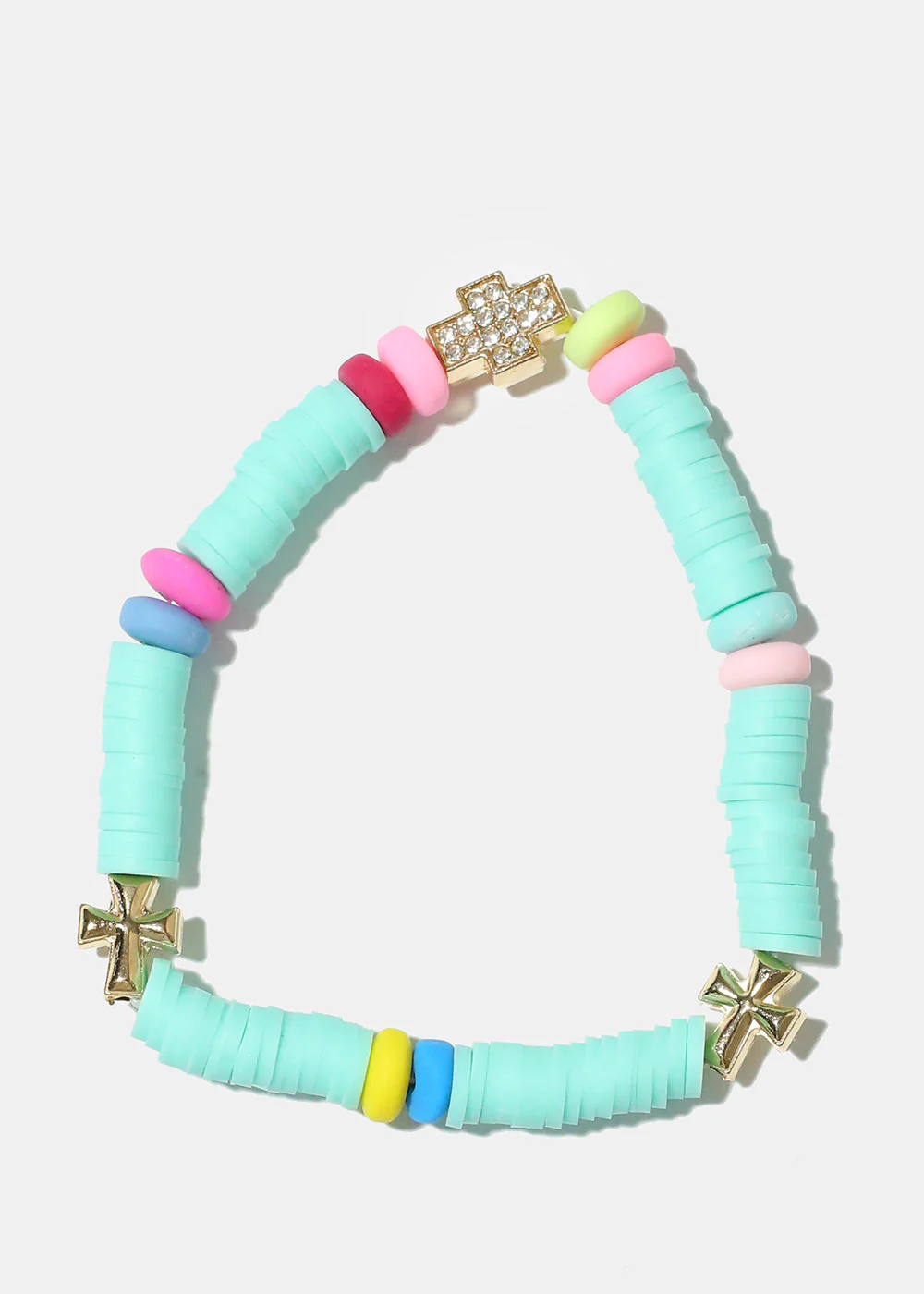 Rhinestone Cross Bead Bracelet - Image 5
