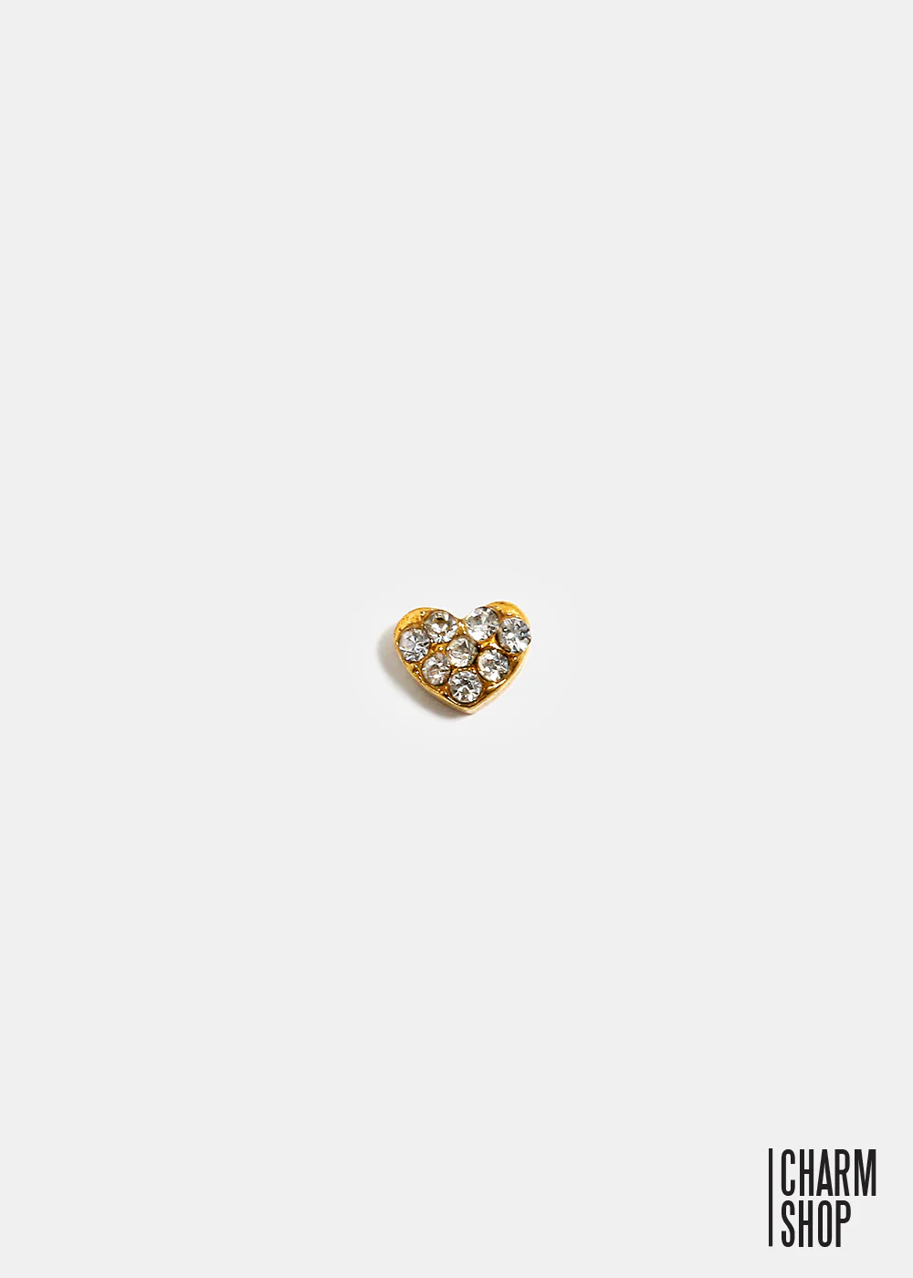 Rhinestone Heart Locket Charm