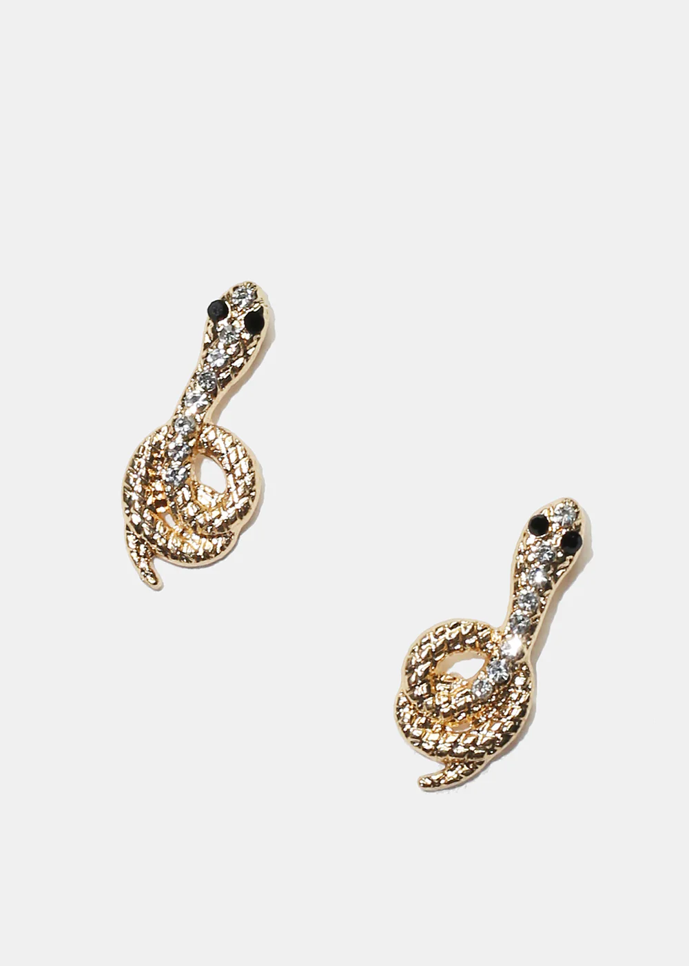 Rhinestone Snake Stud Earrings - Image 2