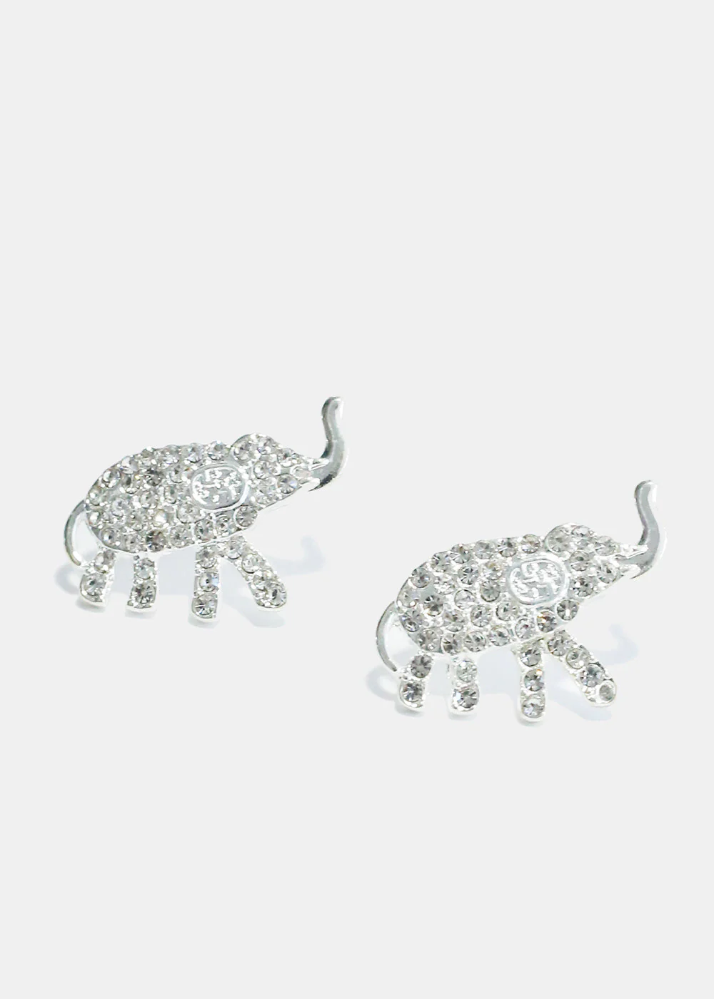Rhinestone Studded Elephant Earrings - Image 3