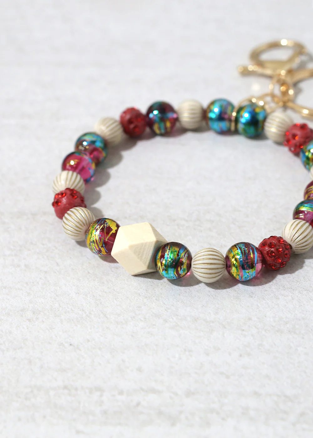 Rustic Beaded Keychain Bracelet - Image 14