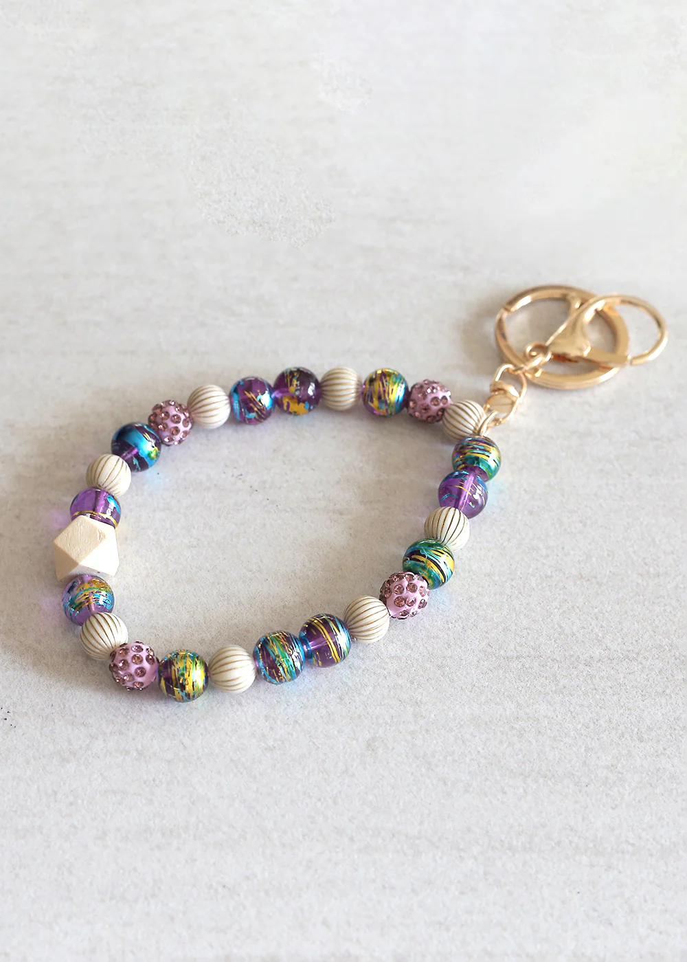 Rustic Beaded Keychain Bracelet - Image 2