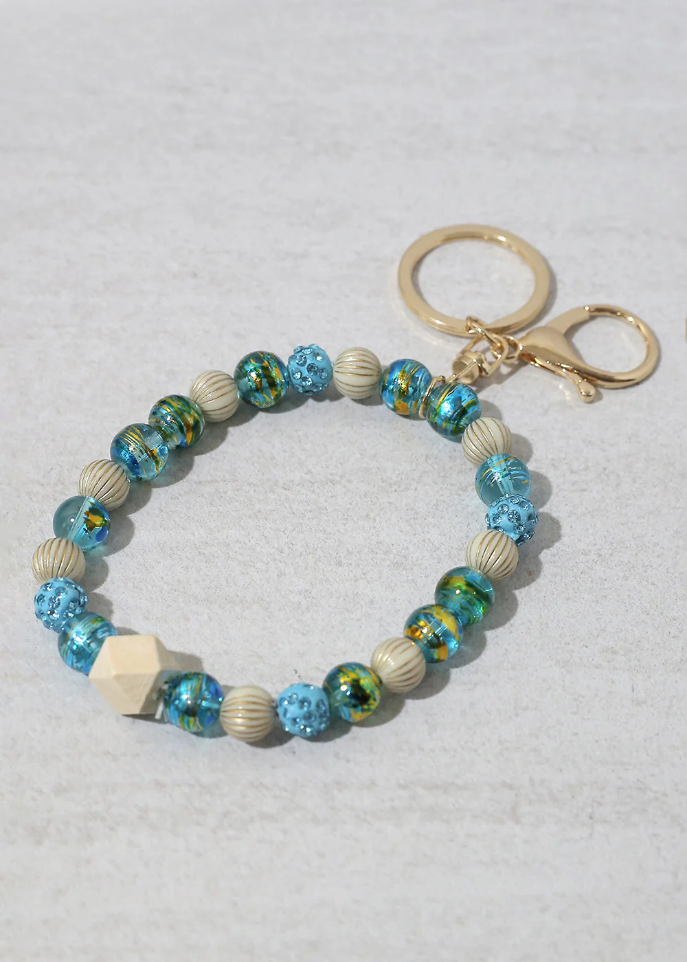 Rustic Beaded Keychain Bracelet - Image 3