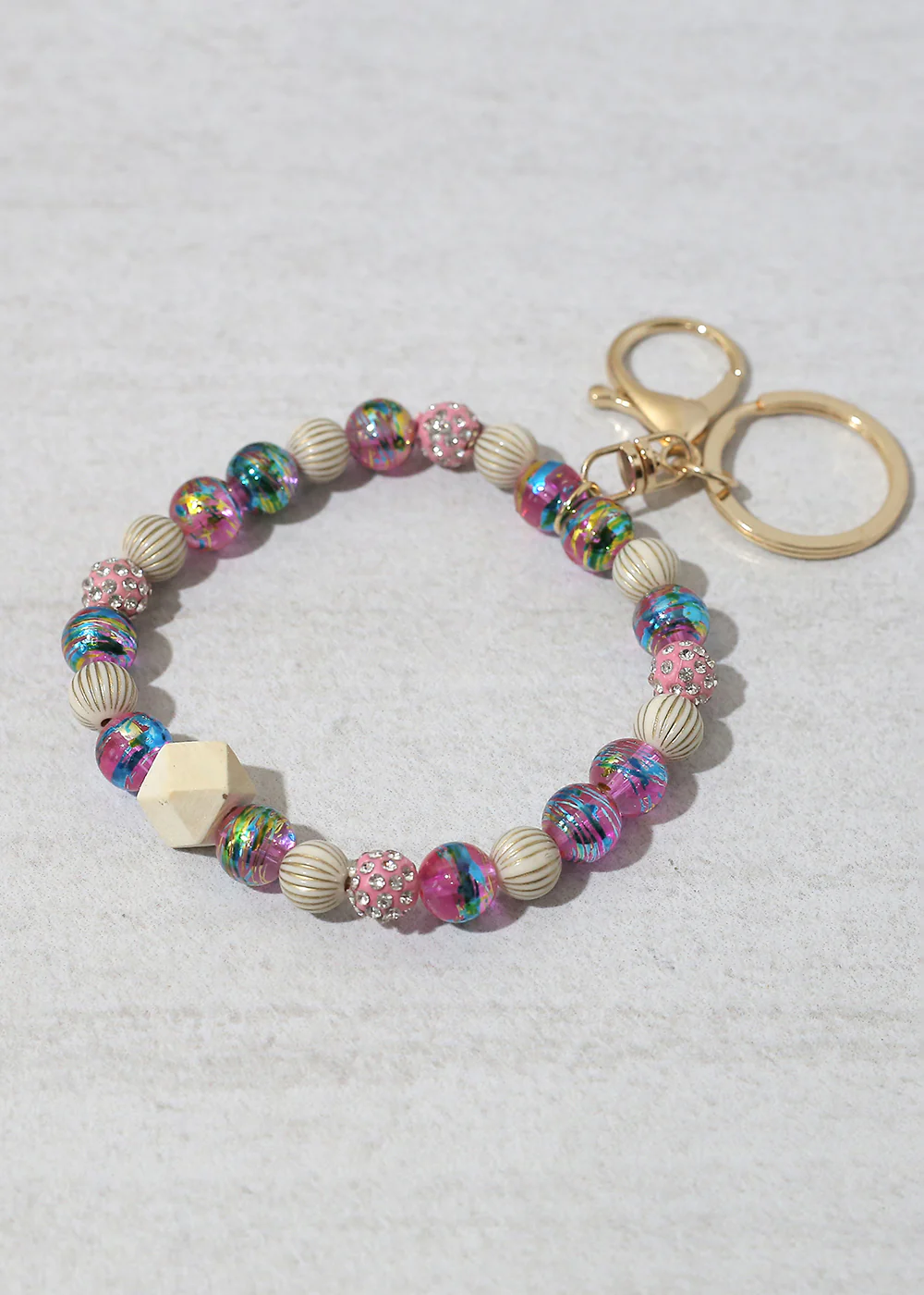 Rustic Beaded Keychain Bracelet - Image 4