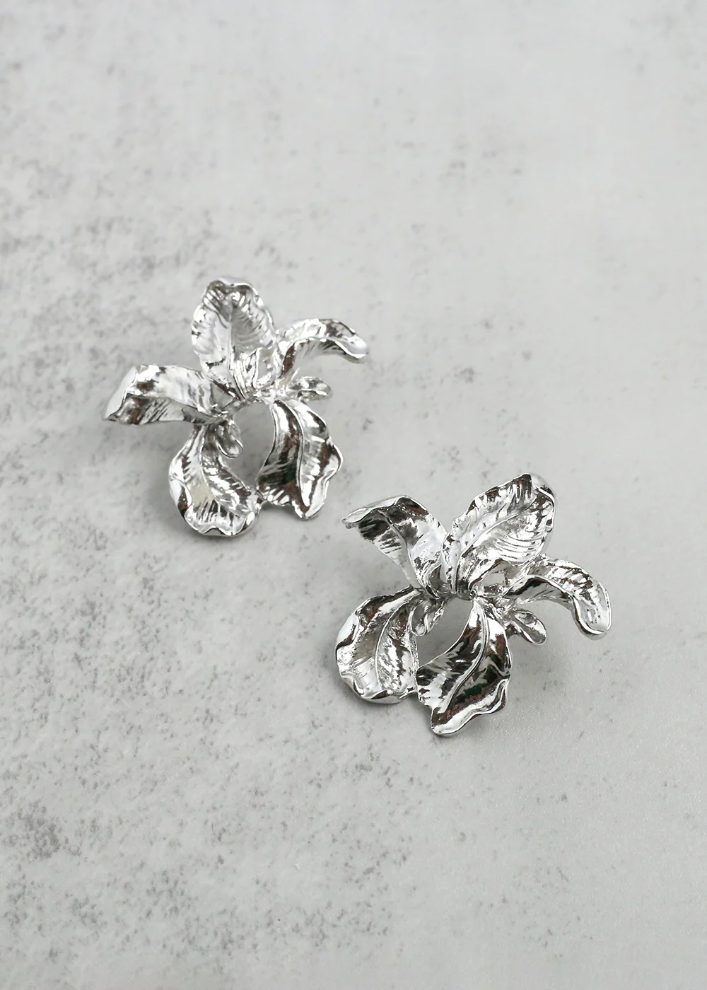 Silver Iris Earrings