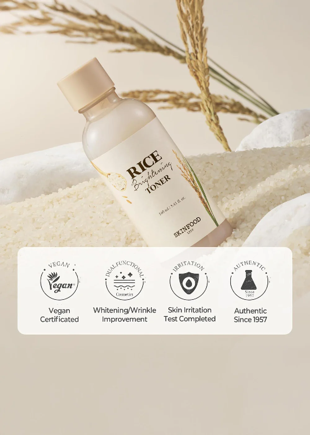 SKINFOOD Rice Brightening Toner 160ml - Image 6