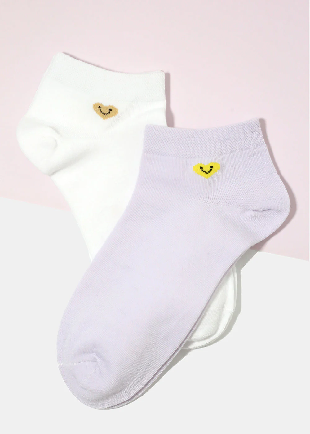 Smile Heart Print Low Cut Socks
