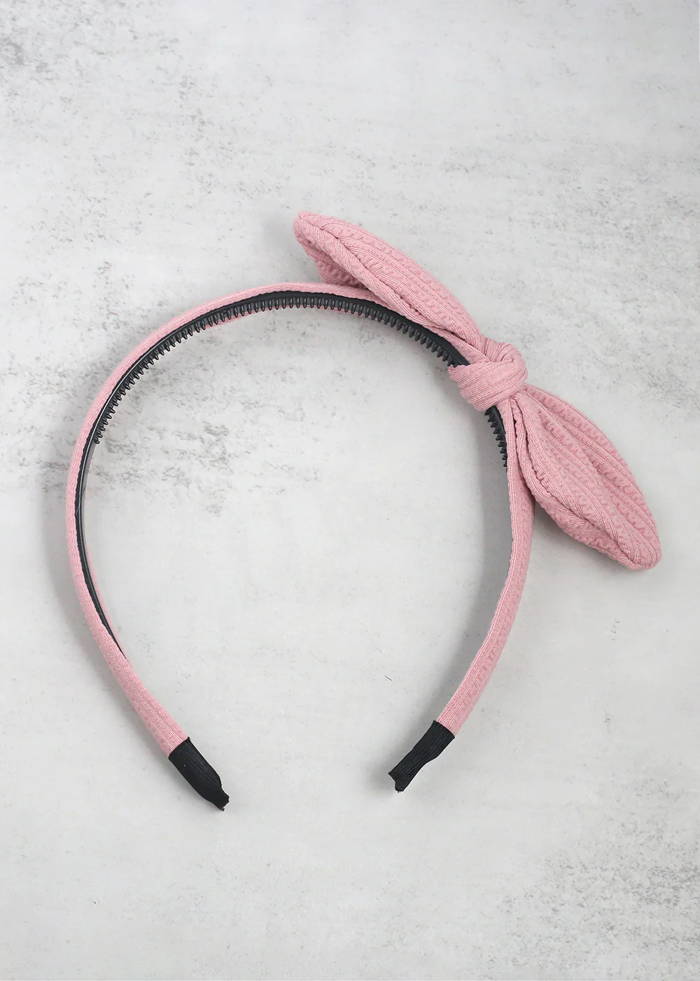 Textured Fabric Knotted Bow Headband - Image 6