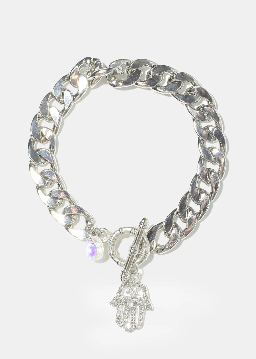 Thick Chain with Hamsa Hand Bracelet - Image 5