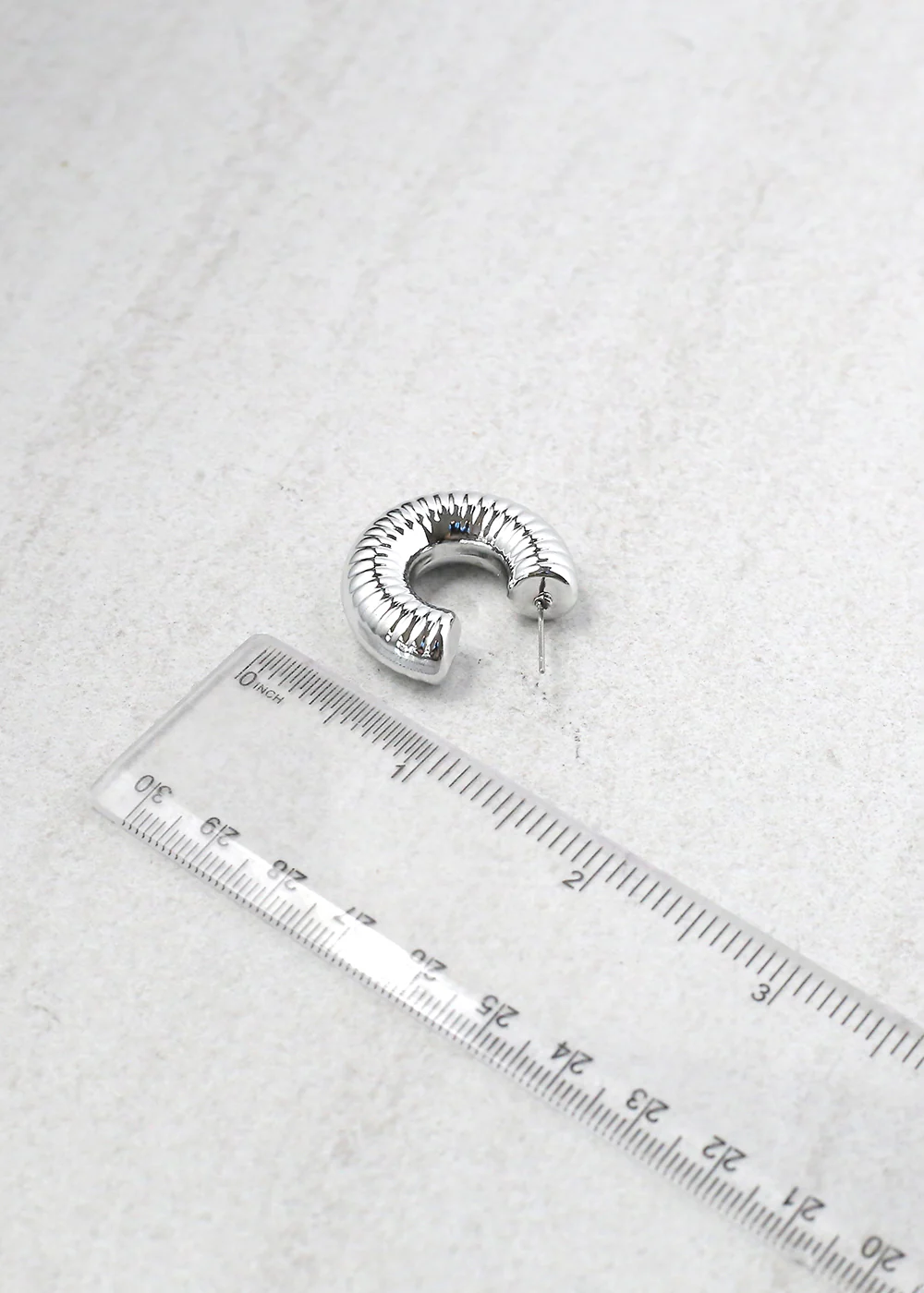 Thick Hoop Stud Earring - Image 3