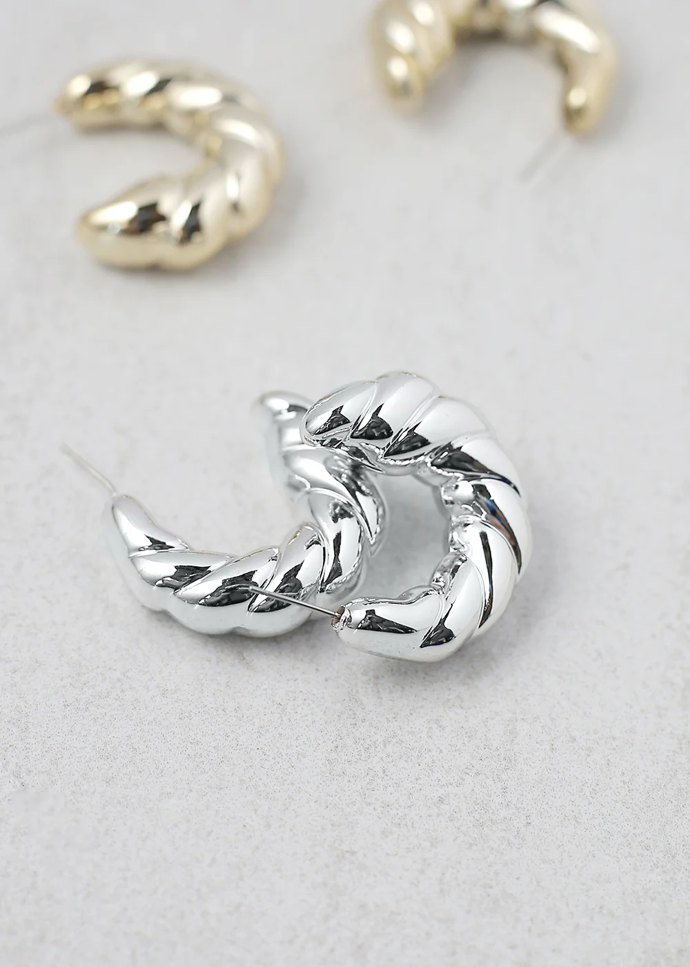Thick Twisted Hoop Earring - Image 2